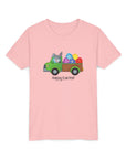 Happy Easter Youth Short Sleeve Tee - Cute Bunny & Colorful Eggs Design - 30.0