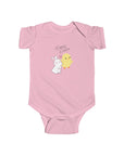 Happy Easter Infant Bodysuit - Adorable Bunny and Chick Design 14.0