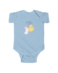 Happy Easter Infant Bodysuit - Adorable Bunny and Chick Design 14.0