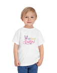Happy Easter Toddler Short Sleeve Tee - Cute Bunny Design for Spring Celebrations 3.0