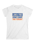 Women's Semi-Fit, Short Sleeve, Cotton Tee - Patriotic 4th of July Graphic, "Land of the Free, Home of the Brave" - item