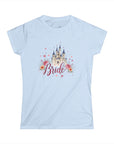 Women's Semi-Fit, Short Sleeve, Cotton Tee - Castle, Fairytale Wedding Theme "Bride" Graphic - item
