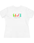 Women's Regular Fit Short Sleeve Cotton Tee - Spring Easter, Colorful Bunny, Happy Easter Graphic - item