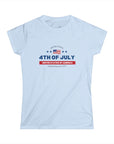 Women's Semi-Fitted, Short Sleeve, Cotton Tee - Patriotic, 4th of July Graphic - item