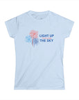 Women's Semi-Fitted, Short Sleeve, Cotton Tee - Patriotic 4th of July, "Light Up the Sky" Graphic - item