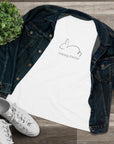 Women's Regular Fit Short Sleeve Cotton Tee - Simple "Happy Easter" Bunny Graphic - item
