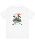 Unisex Jersey Short Sleeve Tee - From Peaks to Waves, Escape to Paradise