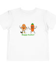 Toddler Short Sleeve Cotton Tee - Spring Easter Carrot & Egg "Happy Easter" Graphic - item