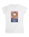 Women's Semi-Fitted, Short Sleeve, Cotton Tee - 4th of July, Patriotic "American Vibes" Graphic - item