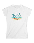 Women's Semi-Fitted, Short Sleeve, Cotton Tee - Beach Wedding "Bride" Graphic - item