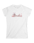 Women's Semi-Fitted, Short Sleeve, Cotton Tee - Castle, Fairytale Wedding Theme "Bride" Graphic - item