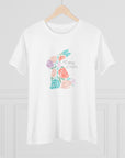 Floral Women's Regular Fit Cotton Tee - Happy Color Design for Everyday Comfort 16c