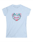 Women's Semi-Fitted, Short Sleeve, Cotton Tee - Dolphins, Beach Wedding "Bride" Graphic - item