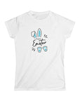 Easter Bunny Women's Slim Fit Softstyle Tee - Happy Easter Design 1b