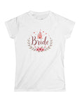 Women's Semi-Fitted, Short Sleeve, Cotton Tee - Castle, Fairytale Wedding Theme "Bride" Graphic - item