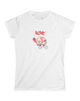 Women's Slim Fit Softstyle Tee - Valentine's Day - Gnomes on a Bicycle