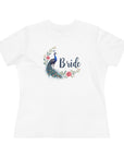 Women's Regular Fit, Short Sleeve, Cotton Tee - Peacock Wedding "Bride" Graphic - item
