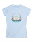 Women's Semi-Fitted, Short Sleeve, Cotton Tee - Swans, Lake Wedding "Bride" Graphic - item
