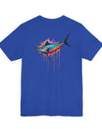 Men's Short Sleeve Shirt with Vibrant Marlin Design