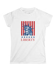 Women's Semi-Fitted, Short Sleeve, Cotton Tee - Patriotic, 4th of July, Statue of Liberty Graphic - item