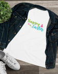 Women's Regular Fit Short Sleeve Cotton Tee - Colorful "Happy Easter" Graphic - item