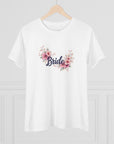 Women's Regular Fit, Short Sleeve, Cotton Tee - Floral Wedding "Bride" Graphic - item