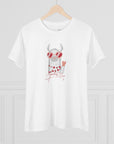 Women's Regular Premium Fit Cotton Tee - Valentine's Day - Llama