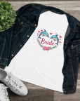 Women's Regular Fit, Short Sleeve, Cotton Tee - Wedding, Dolphins, "Bride" Graphic - item