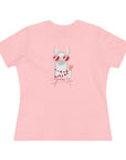 Women's Regular Premium Fit Cotton Tee - Valentine's Day - Llama