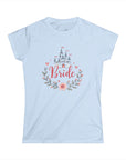Women's Semi-Fitted, Short Sleeve, Cotton Tee - Castle, Fairytale Wedding Theme "Bride" Graphic - item