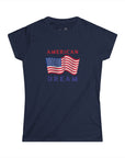 Women's Semi-Fitted, Short Sleeve, Cotton Tee - Patriotic, 4th of July, "American Dream" Graphic - item