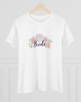 Women's Regular Fit, Short Sleeve, Cotton Tee - Floral, Wedding, "Bride" Graphic - item