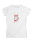 Women's Slim Fit Softstyle Tee - Valentine's Day Llama
