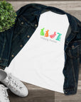 Women's Regular Fit Short Sleeve Cotton Tee - Spring Easter, Colorful Bunny, Happy Easter Graphic - item