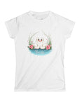Women's Semi-Fitted, Short Sleeve, Cotton Tee - Swans, Lake Wedding "Bride" Graphic - item