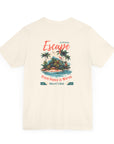 Unisex Jersey Short Sleeve Tee - From Peaks to Waves, Escape to Paradise