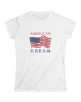 Women's Semi-Fitted, Short Sleeve, Cotton Tee - Patriotic, 4th of July, "American Dream" Graphic - item