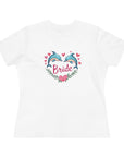 Women's Regular Fit, Short Sleeve, Cotton Tee - Wedding, Dolphins, "Bride" Graphic - item