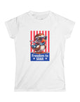 Women's Semi-Fitted, Short Sleeve, Cotton Tee - Patriotic 4th of July, "Freedom to Soar" Graphic - item