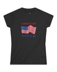 Women's Semi-Fitted, Short Sleeve, Cotton Tee - Patriotic, 4th of July, "American Dream" Graphic - item