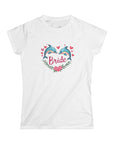 Women's Semi-Fitted, Short Sleeve, Cotton Tee - Dolphins, Beach Wedding "Bride" Graphic - item