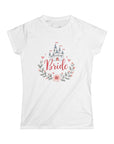 Women's Semi-Fitted, Short Sleeve, Cotton Tee - Castle, Fairytale Wedding Theme "Bride" Graphic - item