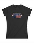 Women's Semi-Fitted, Short Sleeve, Cotton Tee - 'Patriotic & Proud' 4th of July Graphic- item
