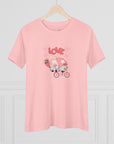 Women's Regular Fit Premium Cotton Tee - Valentine's Day - Gnomes on a Bicycle