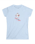 Women's Slim Fit Softstyle Tee - Valentine's Day - Cupid Kitten, Love is in the Air