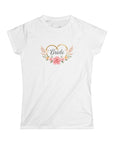 Women's Semi-Fitted, Short Sleeve, Cotton Tee - Doves, Roses, Wedding Rings "Bride" Graphic - item