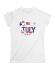 Women's Semi-Fitted, Short Sleeve, Cotton Tee - Patriotic 4th of July Graphic - item