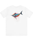 Men's Short Sleeve Shirt with Vibrant Marlin Design