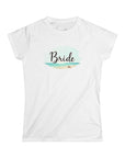 Women's Semi-Fitted, Short Sleeve, Cotton Tee - Beach Wedding "Bride" Graphic - item