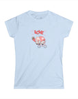 Women's Slim Fit Softstyle Tee - Valentine's Day - Gnomes on a Bicycle